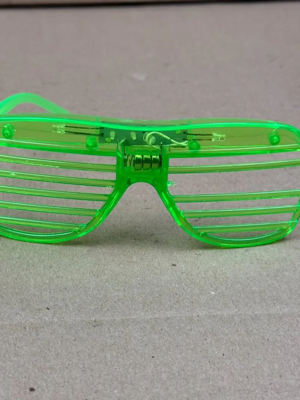 Neon Green LED Shutter Shades - DAMAGE